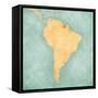 Map Of South America - Suriname (Vintage Series)-Tindo-Framed Stretched Canvas