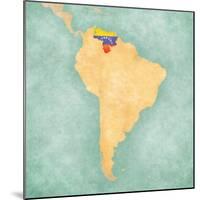 Map Of South America - Venezuela (Vintage Series)-Tindo-Mounted Art Print