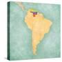 Map Of South America - Venezuela (Vintage Series)-Tindo-Stretched Canvas