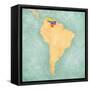 Map Of South America - Venezuela (Vintage Series)-Tindo-Framed Stretched Canvas