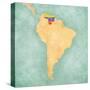 Map Of South America - Venezuela (Vintage Series)-Tindo-Stretched Canvas