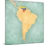 Map Of South America - Venezuela (Vintage Series)-Tindo-Mounted Art Print