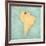 Map Of South America - Venezuela (Vintage Series)-Tindo-Framed Art Print