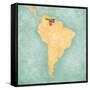 Map Of South America - Venezuela (Vintage Series)-Tindo-Framed Stretched Canvas