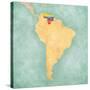 Map Of South America - Venezuela (Vintage Series)-Tindo-Stretched Canvas