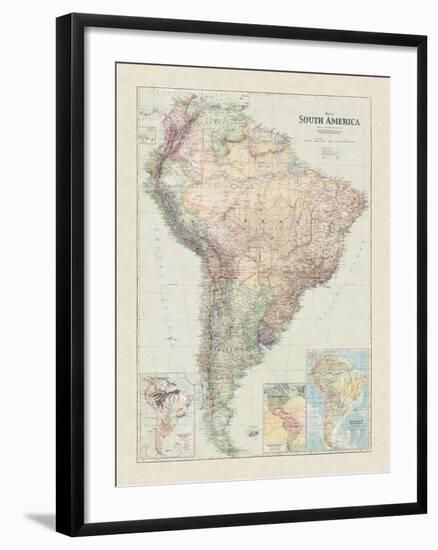 Map of South America-The Vintage Collection-Framed Giclee Print