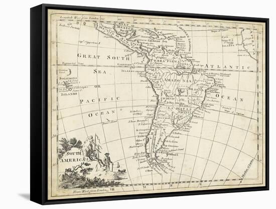 Map of South America-T. Jeffreys-Framed Stretched Canvas