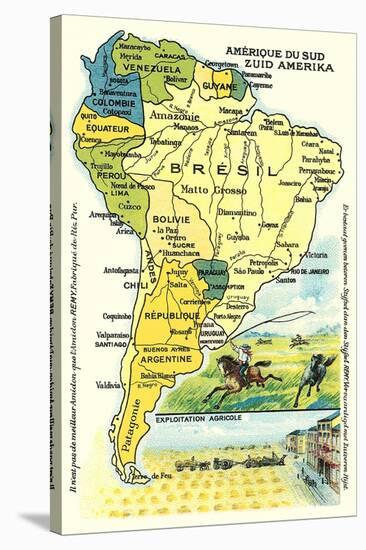 Map of South America-null-Stretched Canvas