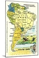 Map of South America-null-Mounted Art Print