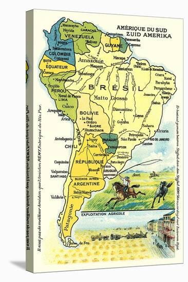 Map of South America-null-Stretched Canvas