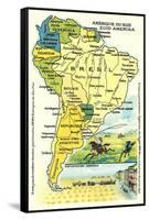 Map of South America-null-Framed Stretched Canvas