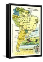 Map of South America-null-Framed Stretched Canvas