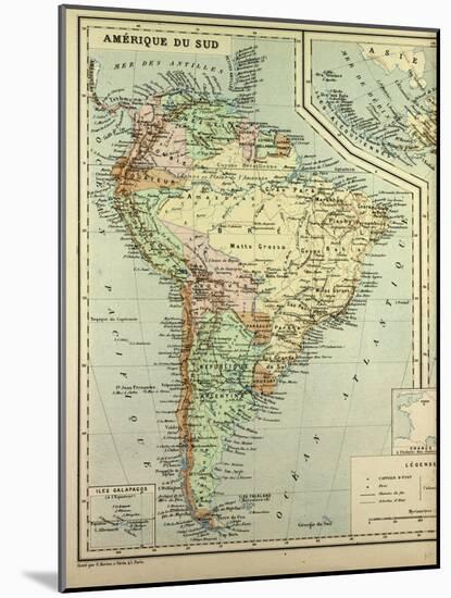 Map of South America-null-Mounted Giclee Print