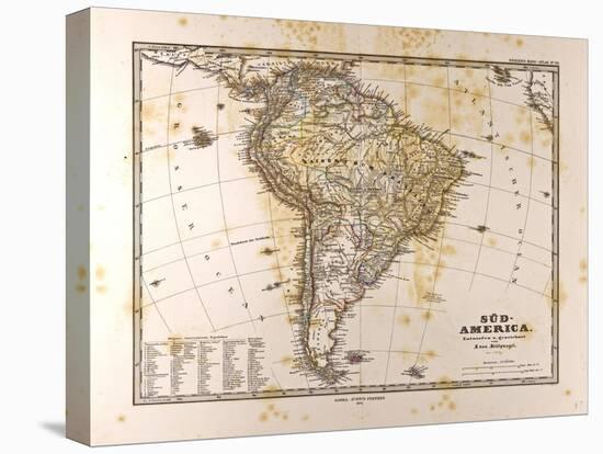 Map of South American, 1872-null-Stretched Canvas