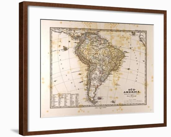 Map of South American, 1872-null-Framed Giclee Print