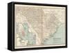 Map of South Carolina. United States. Inset Map of Charleston, Harbor and Vicinity-Encyclopaedia Britannica-Framed Stretched Canvas