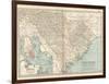 Map of South Carolina. United States. Inset Map of Charleston, Harbor and Vicinity-Encyclopaedia Britannica-Framed Art Print