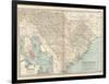 Map of South Carolina. United States. Inset Map of Charleston, Harbor and Vicinity-Encyclopaedia Britannica-Framed Art Print