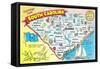 Map of South Carolina-null-Framed Stretched Canvas