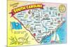 Map of South Carolina-null-Mounted Premium Giclee Print