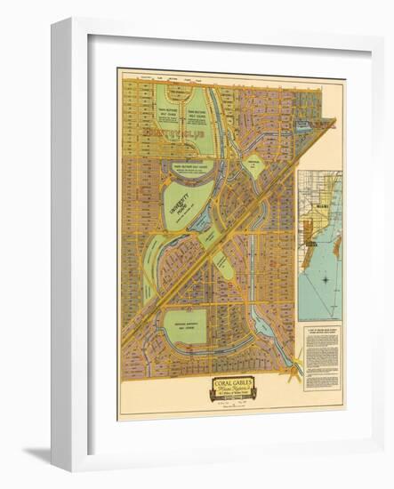 Map of South Coral Gables, 1926-null-Framed Giclee Print