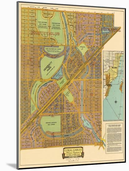 Map of South Coral Gables, 1926-null-Mounted Giclee Print