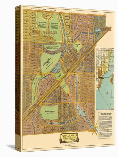 Map of South Coral Gables, 1926-null-Stretched Canvas