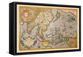 Map of South East Asia-Abraham Ortelius-Framed Stretched Canvas