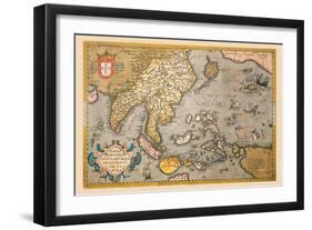 Map of South East Asia-Abraham Ortelius-Framed Art Print