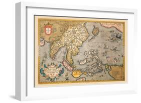 Map of South East Asia-Abraham Ortelius-Framed Art Print