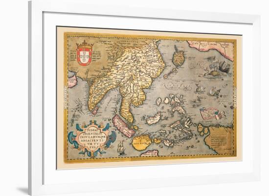 Map of South East Asia-Abraham Ortelius-Framed Premium Giclee Print