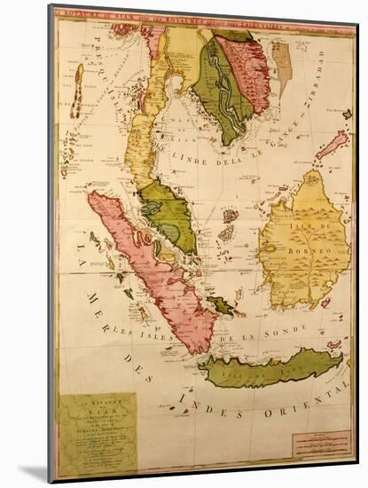 Map of South East Asia-null-Mounted Giclee Print