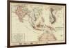 Map of South-Eastern Asia and Northern Australia; Enlarged Map of Tonquin, Annam and Cochhin China-null-Framed Giclee Print