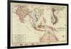 Map of South-Eastern Asia and Northern Australia; Enlarged Map of Tonquin, Annam and Cochhin China-null-Framed Giclee Print