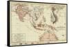 Map of South-Eastern Asia and Northern Australia; Enlarged Map of Tonquin, Annam and Cochhin China-null-Framed Stretched Canvas