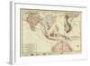 Map of South-Eastern Asia and Northern Australia; Enlarged Map of Tonquin, Annam and Cochhin China-null-Framed Giclee Print