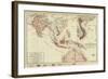 Map of South-Eastern Asia and Northern Australia; Enlarged Map of Tonquin, Annam and Cochhin China-null-Framed Giclee Print