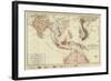 Map of South-Eastern Asia and Northern Australia; Enlarged Map of Tonquin, Annam and Cochhin China-null-Framed Giclee Print