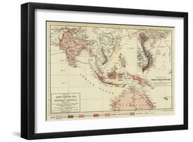 Map of South-Eastern Asia and Northern Australia; Enlarged Map of Tonquin, Annam and Cochhin China-null-Framed Giclee Print