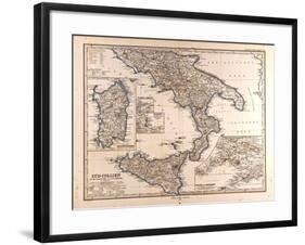 Map of South Italy, 1872-null-Framed Giclee Print