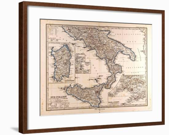 Map of South Italy, 1872-null-Framed Giclee Print