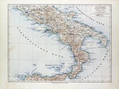 'Map of South Italy 1899' Giclee Print | AllPosters.com
