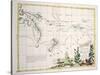 Map of South Seas, New Zealand, New Guinea, New South Wales, Society Islands-null-Stretched Canvas