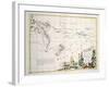 Map of South Seas, New Zealand, New Guinea, New South Wales, Society Islands-null-Framed Premium Giclee Print