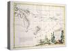 Map of South Seas, New Zealand, New Guinea, New South Wales, Society Islands-null-Stretched Canvas