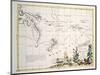 Map of South Seas, New Zealand, New Guinea, New South Wales, Society Islands-null-Mounted Giclee Print