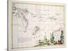 Map of South Seas, New Zealand, New Guinea, New South Wales, Society Islands-null-Stretched Canvas