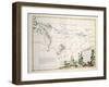 Map of South Seas, New Zealand, New Guinea, New South Wales, Society Islands-null-Framed Giclee Print