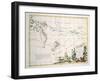 Map of South Seas, New Zealand, New Guinea, New South Wales, Society Islands-null-Framed Giclee Print