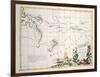 Map of South Seas, New Zealand, New Guinea, New South Wales, Society Islands-null-Framed Giclee Print